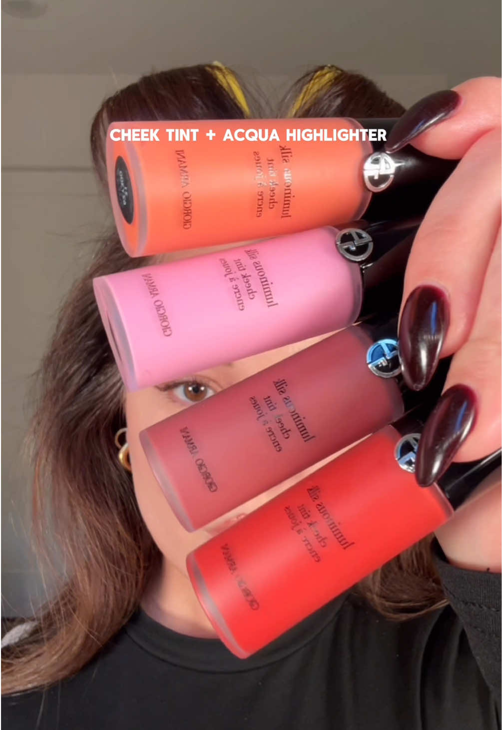 Blush layering for a radiant, flushed glow  Obsessed with layering @Armani beauty #luminoussilk cheek tint and Acqua Highlighter for a gradient effect and sun-kissed glow✨ These shades are everything! Grab yours at @sephora  #giftedbyarmani #armanibeauties 