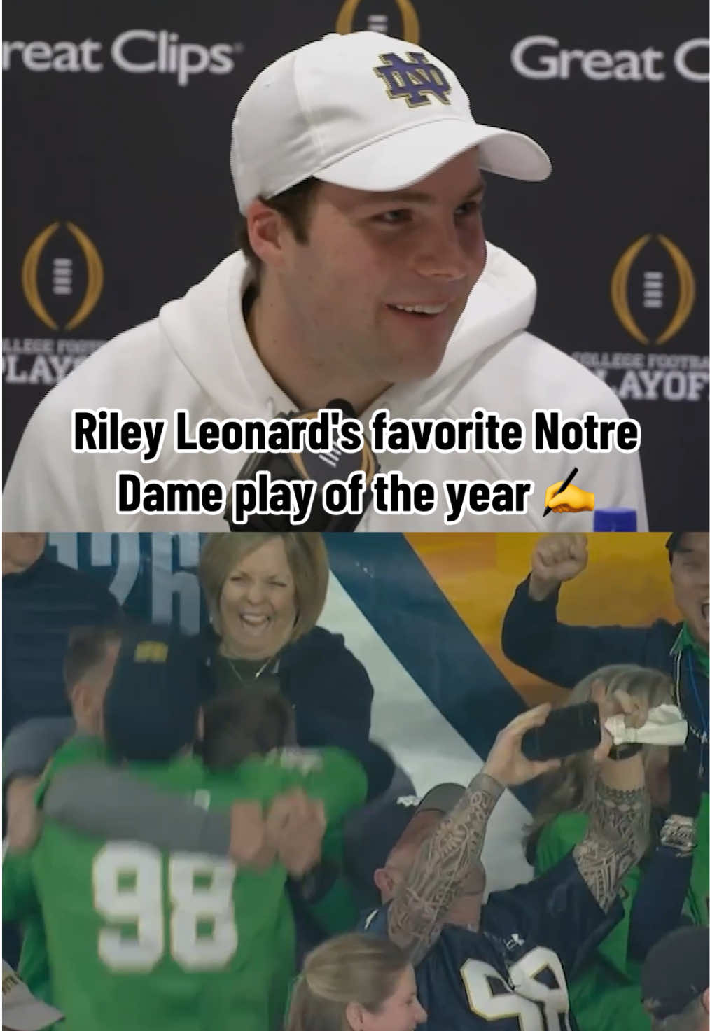 What's your #favorite #RileyLeonard play this season? 🤔 #cfb #cfbpostseason #notredame 