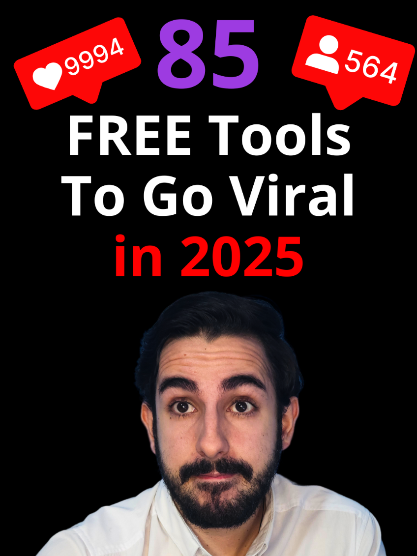 85 FREE Tools To Go Viral in 2025 - Save this and try them later 💾 #aitools #contentcreation #onlinebusiness 