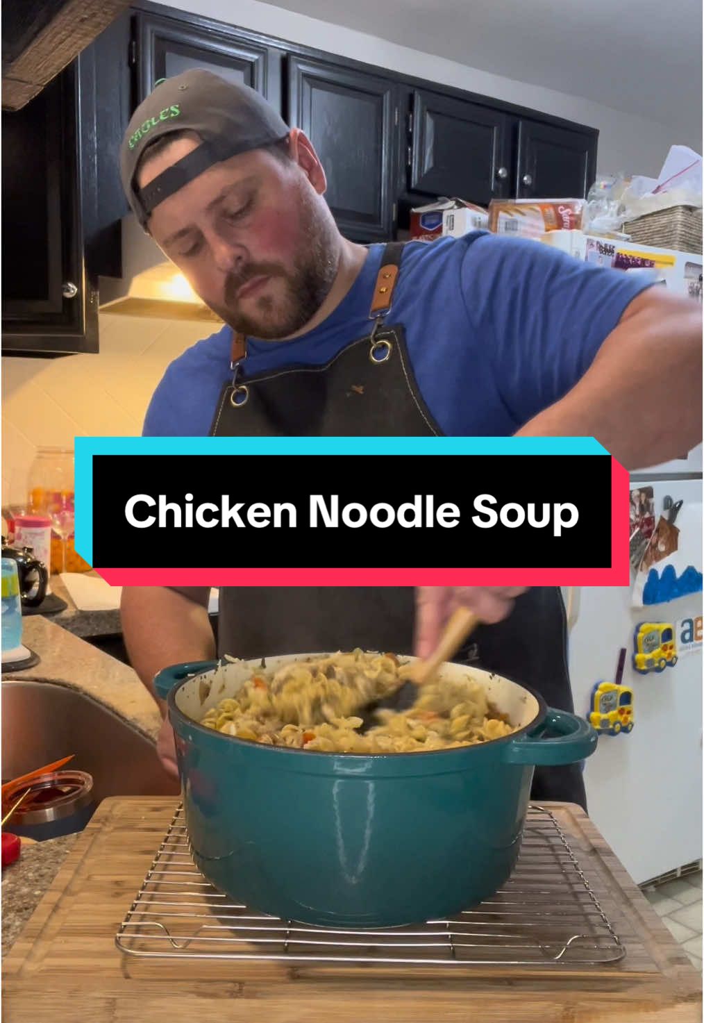 Replying to @kaje 🌿 Chicken Noodle Soup! Ingredients: Chicken Breast - 2 Egg Noodles - 12oz Carrot - 2 large Celery - 5 Onion - 1 Garlic - 5 cloves Red Potatoes - 2 Mushrooms - 20 Chicken Broth - 32oz Light Cream - 1/2c Adobo Seasoning  Italian Seasoning Italian Herbs - 2tbsp (fresh) Directions: 1. I prepped everything for this the night before. You’re going to trim the gross stuff off two chicken breasts and then season both sides generously with adobo seasoning and Italian seasoning.  2. Dice all your veggies into roughly the same size. For the potatoes I put them in the freezer overnight after.  3. I also precooked my eggs noodles. This is optional, you can put them in the soup until they are done if you want to. If you prep them undercook them a bit so they finish in the soup.  4. Sear the chicken in a Dutch oven for 3-5mins each side until a nice crust is formed. Remove chicken and then add all the veggies except for the garlic. Season with adobo and Italian seasoning.  5. Cook the veggies for 5mins until they are softened. Add in the garlic and cook for 2mins. Then pour in the potatoes, add back in the chicken and cover with chicken broth. Season again with adobo seasoning and add some fresh italian herbs. Cover and cook on medium low for 25-30mins until chicken is cooked through.  6. Remove the chicken and shred. Add back to the soup along with a half cup of light cream and the egg noodles. Let the noodles cook until they are cooked. Enjoy! #chickennoodlesoup #chickennoodlesouprecipe #soup #soupseason #souprecipe #Simplemeal #simplerecipe #food #Foodie #FoodTok #cooking #cookingtok #dinnerforkids #cookingtiktok #cookingathometiktoktv #cookingathome #homecook #homecooked #Recipe #recipes #EasyRecipe #EasyRecipes #easymeal #easydinner #DinnerIdeas #fy #fyp #foryou #foryoupage #trending #asmr #fyppppppppppppppppppppppppp