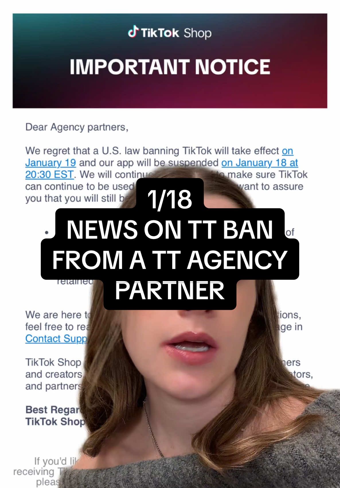 As of 11 AM PST on 1/18, TikTok is going dark at 8:30 PM EST. Creators and affiliates, join our Discord community (link in bio) to stay connected and prepare for what’s next. It’s not over! 🦋 @Flutter Labs #tiktokban #tiktokbanupdate #flutterlabsaffiliate #flutterlabs  . #greenscreen 