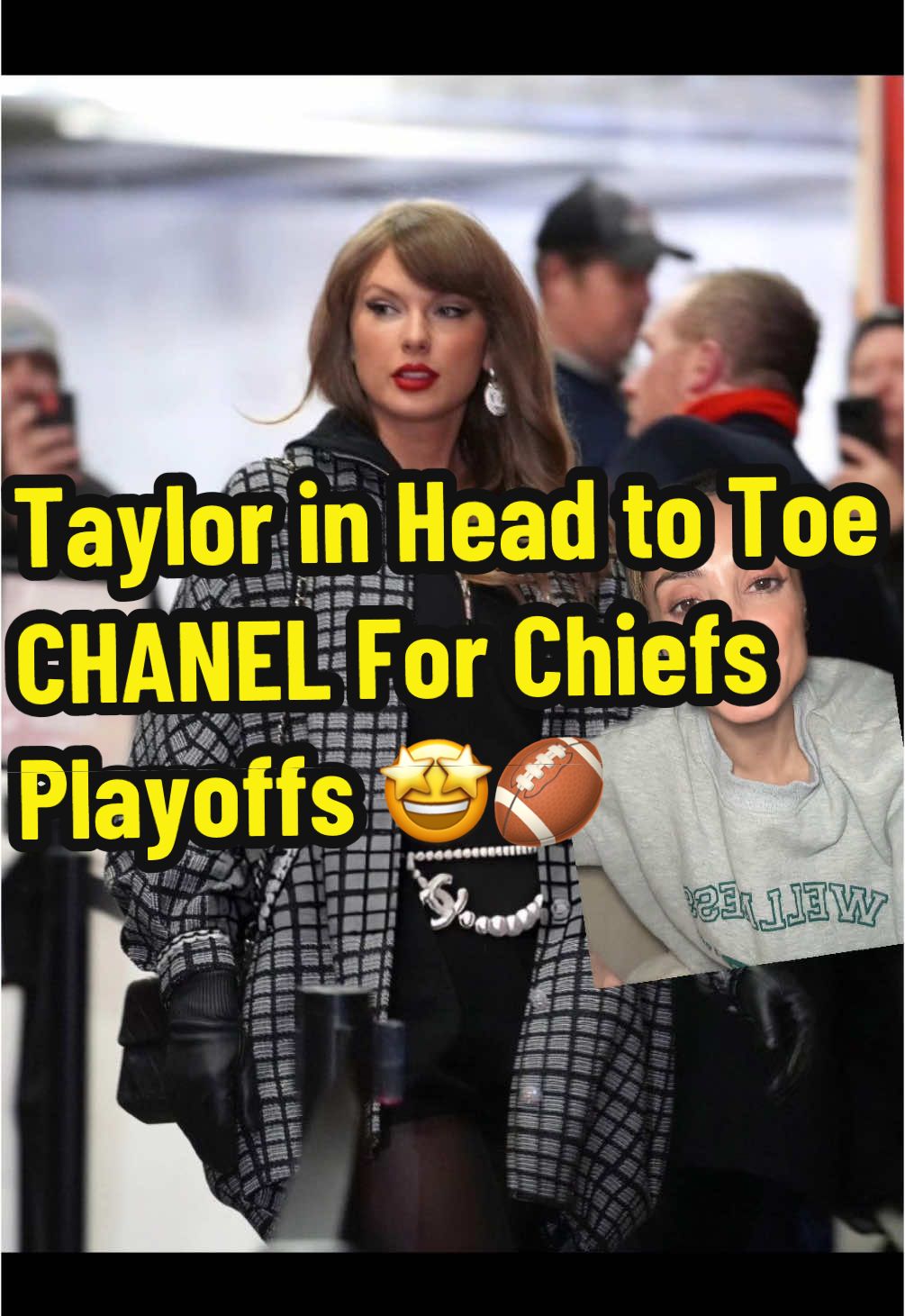 Possibly my last Taylor TikTok 😢…at least she looks FAB 🤩 follow me on ig, YouTube, lemon8, remote username is stephwithdadeets!  ❤️ #taylorswift #chiefskingdom #traviskelce #playoffs #swifttok #taylorswiftstyle #chanel #taylorandtravis #greenscreen 