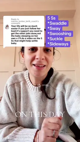#onthisday Master the 5 S’s to soothe your baby: Swaddle, Side lie, Shush, Swing, and Suck. These simple techniques can help calm a baby. 💕 #fourthtrimester #newbaby #newparents #timeflies #memorylane 
