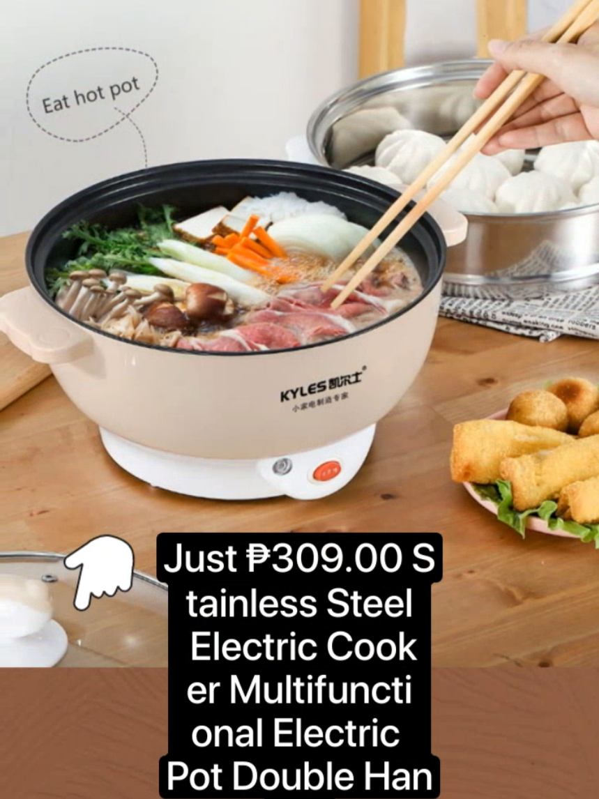 👆ORDER NOW!👆Just ₱309.00 Stainless Steel Electric Cooker Multifunctional Electric Pot Double Handle #electriccooker #electricpot 