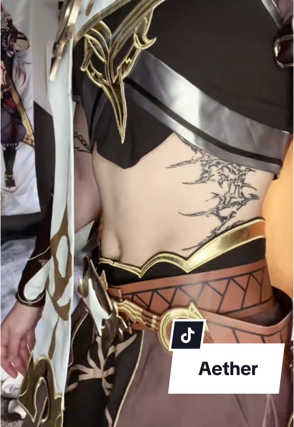 Reposting my most viral cosplay tiktok 🤎 #genshin #GenshinImpact #genshincosplay #cosplay #jaicos1217 #aether #aethergenshinimpact #aethercosplay #bellydance #tiktokban 