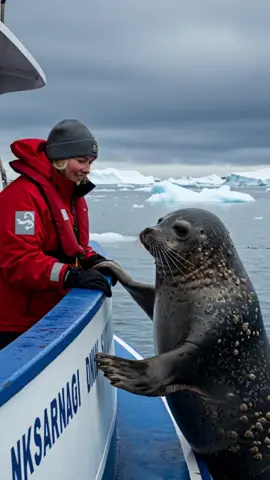 A distressed seal asks a researcher for help to remove barnacles that are hindering its underwater movement. This is a charming wildlife footage and a heartwarming rescue story. Join us today and explore the Arctic wilderness like never before. #shorts #cute #animals #artic #sea