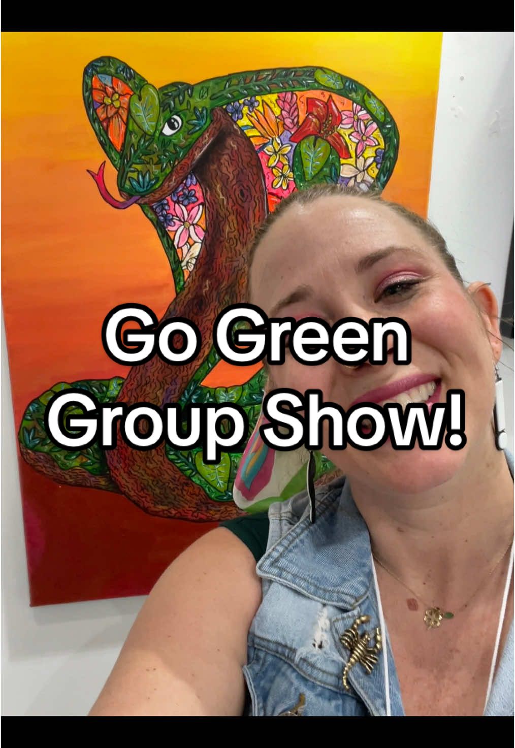 Go green group show (from the drafts!) * * * #Artist #FemaleArtist #Cobra #SnakeArt #SouthFloridaArtist 