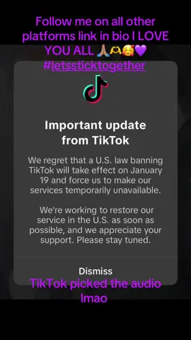 😭😭😭 hopefully this gets reversed! But if not follow me on all my platforms link in bio #greenscreen #tiktokban #rednote 
