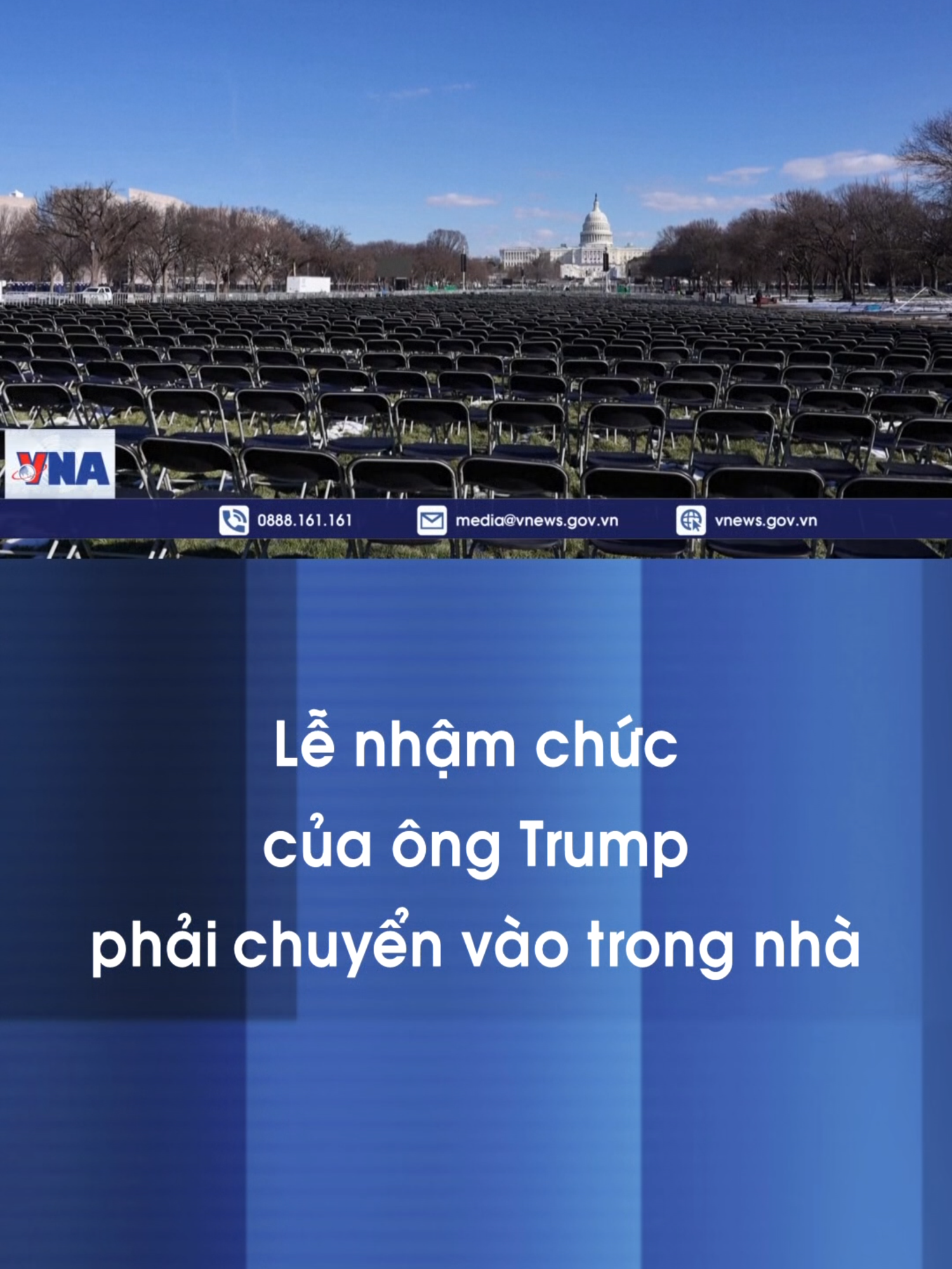 Buổi lễ nhậm chức của Tổng thống đắc cử Donald Trump sẽ diễn ra bên trong sảnh của Đồi Capitol thay vì ngoài trời như thường lệ. #donaldtrump #vna