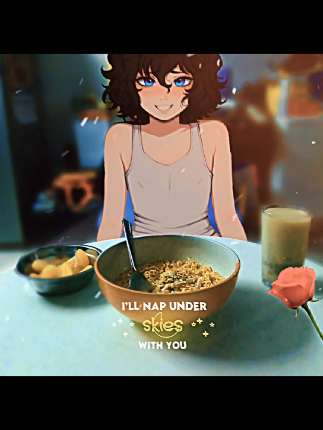 Dinner with Robin🍜⚘️(song name: blue-yung kai)#robin #Love #CapCut #myfemboyroommate #femboy #love #dinner #edit 