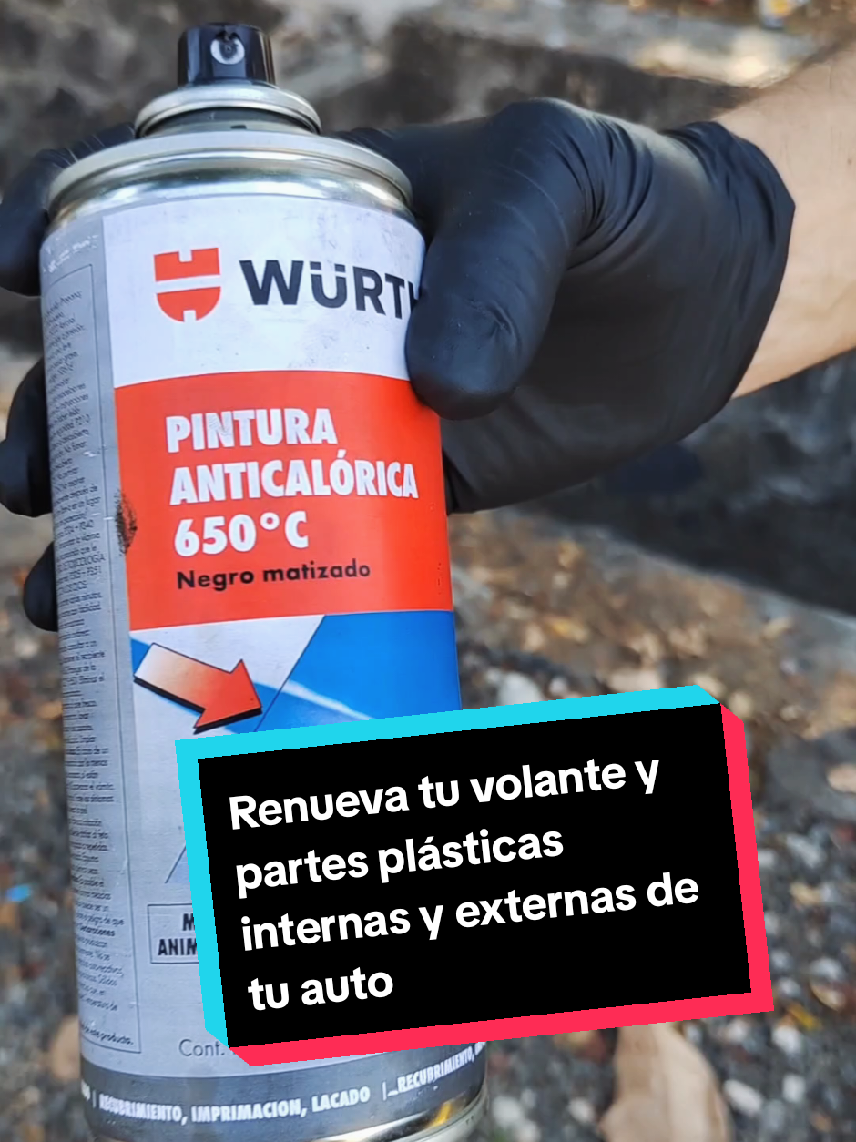 Restaura tu volante y partes plásticas internas y externas de tu auto, te presento la pintura anticalorica que dejara un color negro mate que no se desprende con sudor, fricción, humedad o si se lava la superficie #spraypaint #spray #paint #painting #pintura #carros #autos #auto #motorcycle #car #protector #renovation #volante #carro 