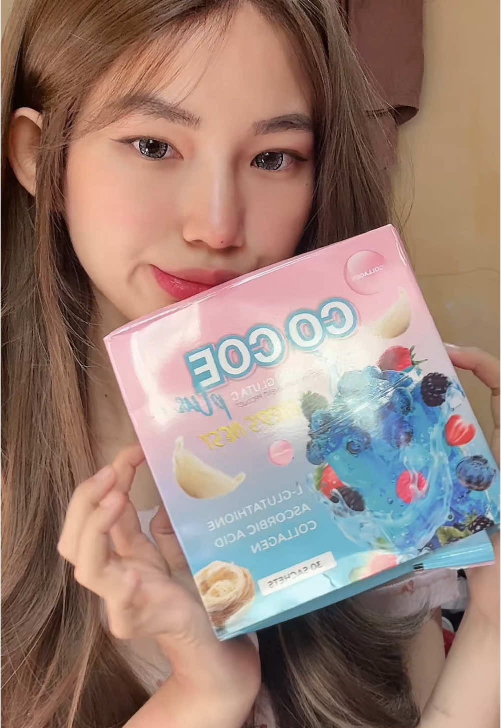 @SM Beauty Cosmetics Myanmar 🩵emojiအရောင်နဲ့တူတဲ့ collagen အသစ်စက်စက်လေး glutaရောvitaminCရောပါဝင်ပြီးအရသာလေးကအစဆွဲဆောင်နေတာ😋 #shunlaemon #비비_미얀마 #cocoecollagen 