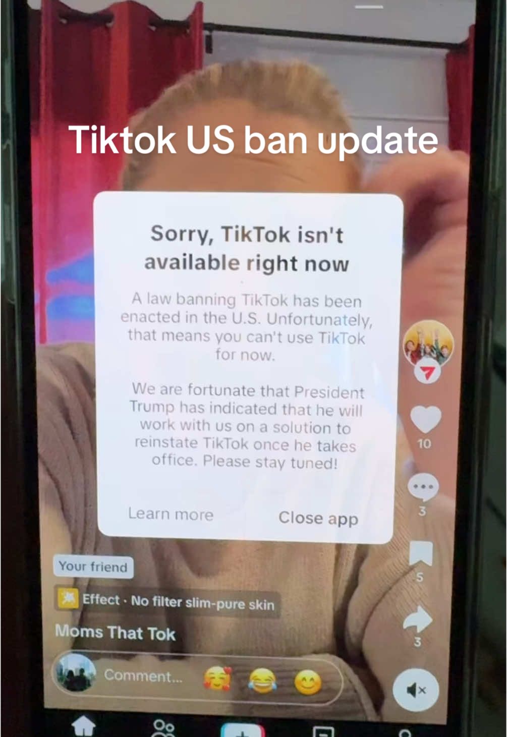 Sadge😔 #tiktoknews #tiktokban #tiktokusa 