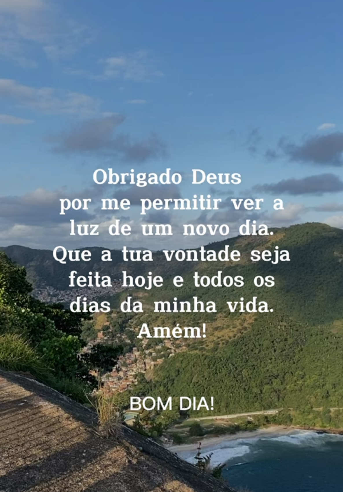 Obrigado Deus por me permitir ver a luz de um novo dia. Que a tua vontade seja feita hoje e todos os dias da minha vida. Amém! BOM DIA! #bomdia #gratidao #vaiproforyou ##sejafelizesorria #CapCutMotivacional 