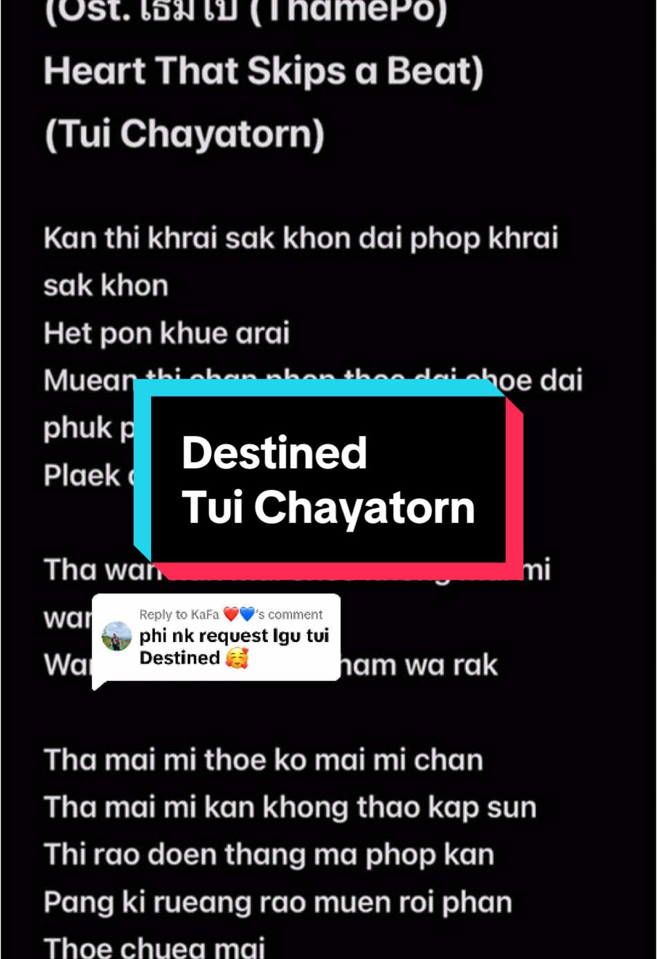 Replying to @KaFa ❤️💙  Done khrub. What song next comment 😀# #thameposeries #tuichayatorn #lykn 