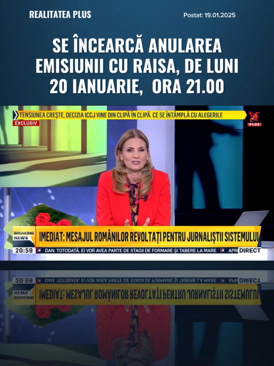 Se incearca anularea emisiunii cu Raisa, de luni, 20 ianuarie de la ora 21:00... #stiri #romania #fyp 