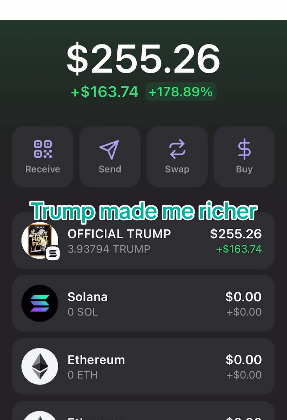 Trump coin just made me rich, $17 to $64 should I still hold? #crypto #trumpcoin #officialtrump #memecoin #trumpmeme #donaldtrump