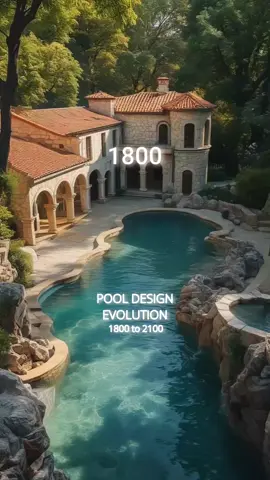 Pool Design Evolution Timelapse From 1800 to 2100 Made With AI #timelapse #evolution #pool #house #poolside #living 