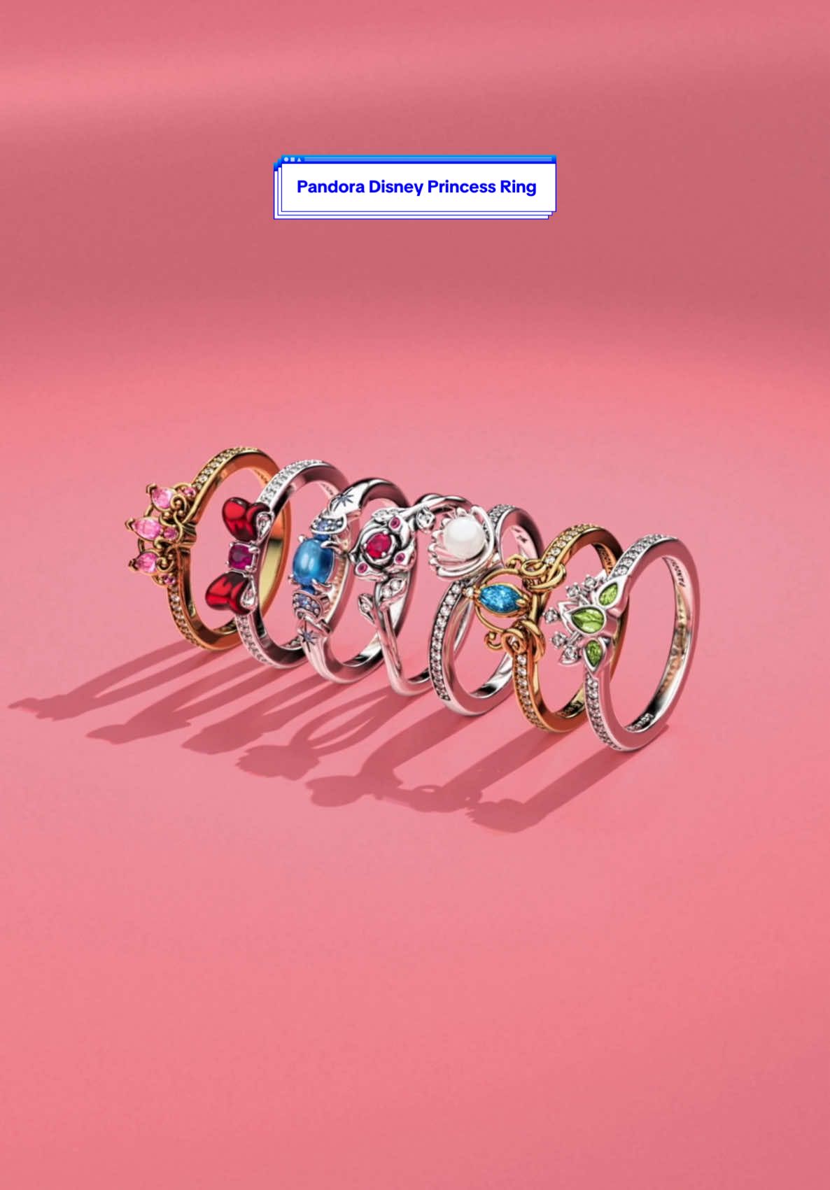 To all Princesses, your crown awaits at Pandora👑💕 #pandora #pandorajewellery #pandorarings #rings #disneyprincess #princess #cinderella #snowwhite #tiana #rapunzel #ariel #belle #jasmine 