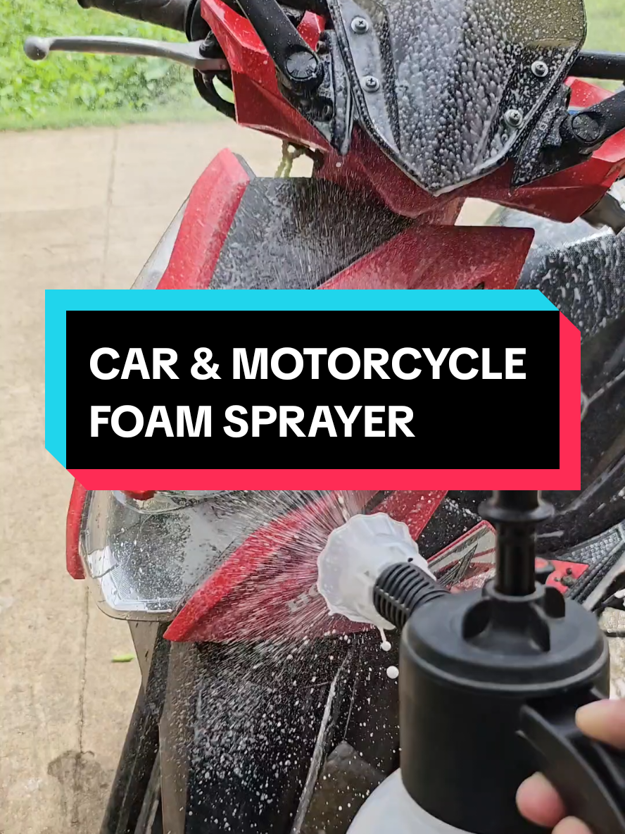 Hindi kana tatamarin magwashing ng iyong motor kapag meron ka nito.  #foamsprayer #airpump #portablefoamsprayer #carwashfoamspraybottle #fyp #viralvideo 