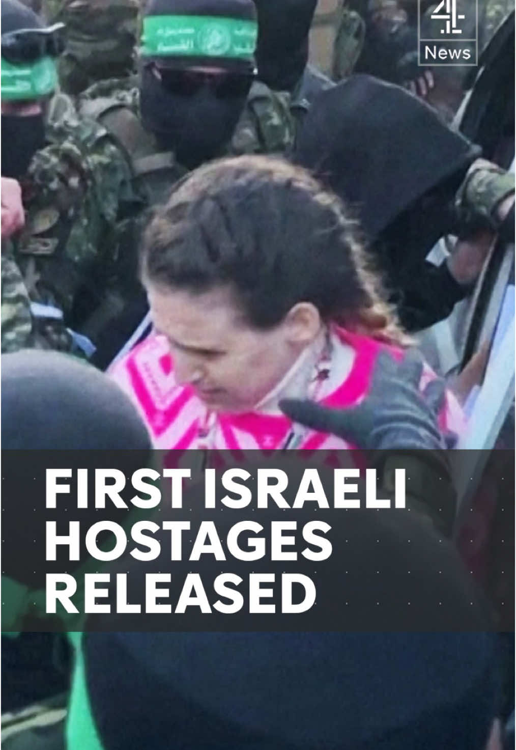 Hamas has handed over the first three Israeli hostages to the Red Cross in Gaza City, as part of the ceasefire deal that came into effect this morning.  Romi Gonen, Doron Steinbrecher and Emily Damari are in good health, according to an Israeli official.  #News #Channel4News #Gaza #Israel #Hamas #Hostages #Palestine