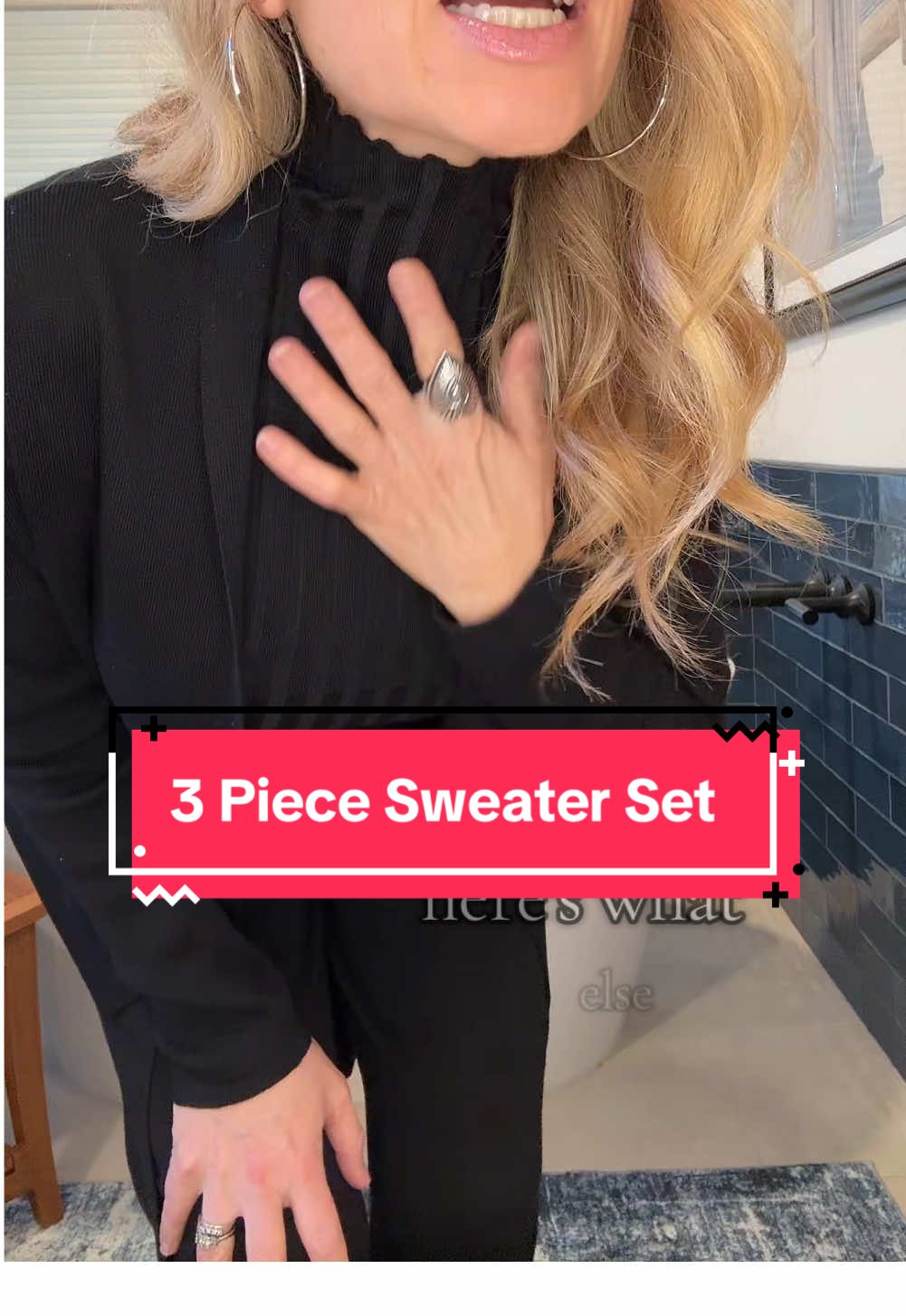 This 3 piece sweater set is elegant and comfortable. #3pieceset #sweaterset #sweatersets #sweaterpants #sweaterpantsset 