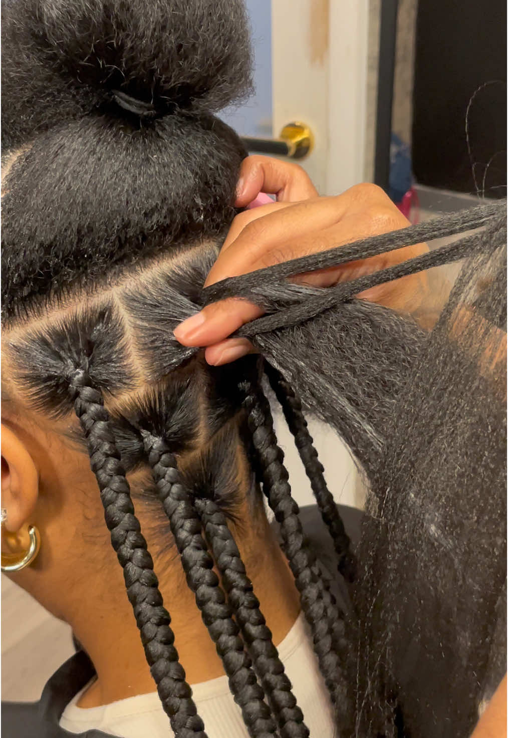 Large knotless ➕Large stitch braids 🔥🔥 #fy #fypシ #fyp #braidtutorial 