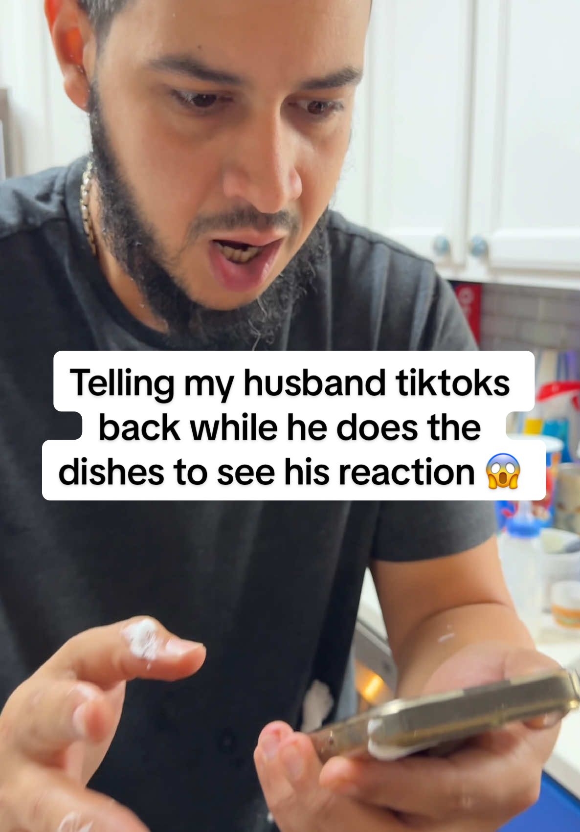 This is the only time I’d ever ask him to stop doing dishes 🤣😂 GUESS WHO’S BACK? 😍