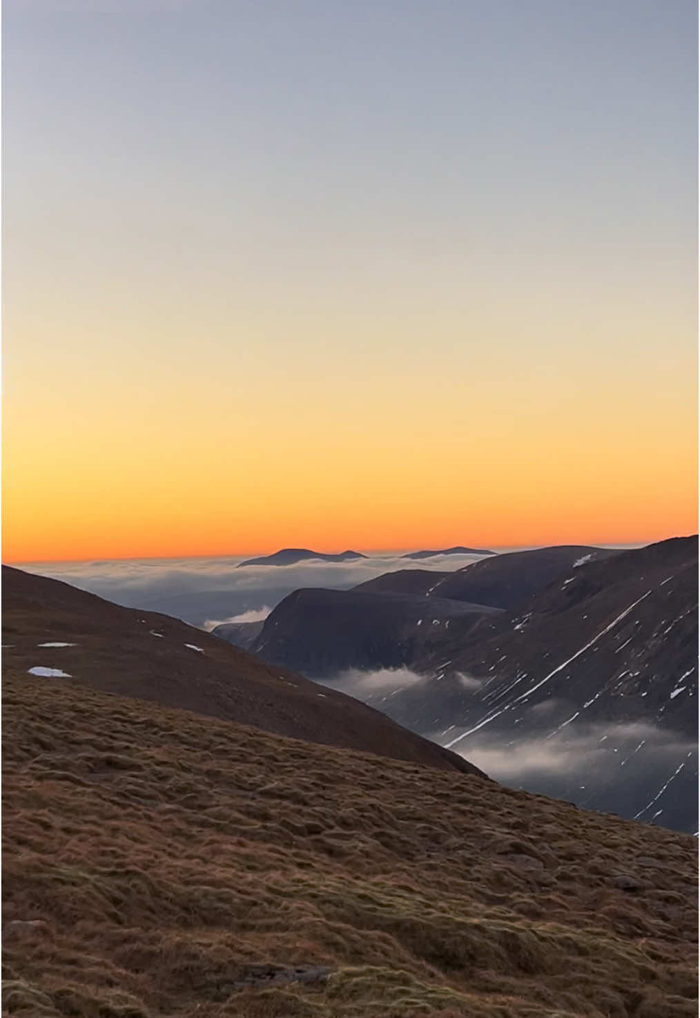 Something so special about being above the clouds 🥹🤍 #Outdoors #Hiking #scottishhighlands #cairngorms #mountains #cloudinversions #sunrise #Scotland 