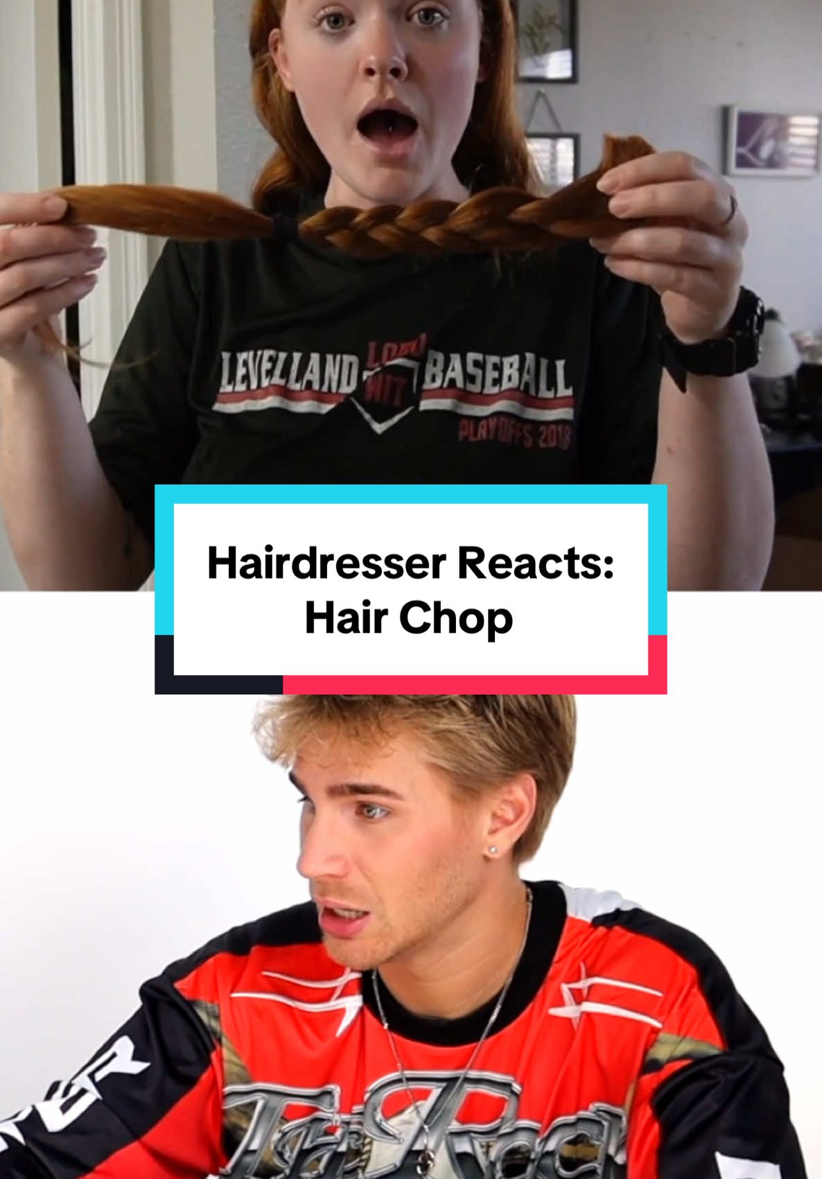 Hairdresser reacts to a MAJOR at-home hair chop 😭💇‍♀️ #bradmondo #hairchop #hairtok #hairtransformation 