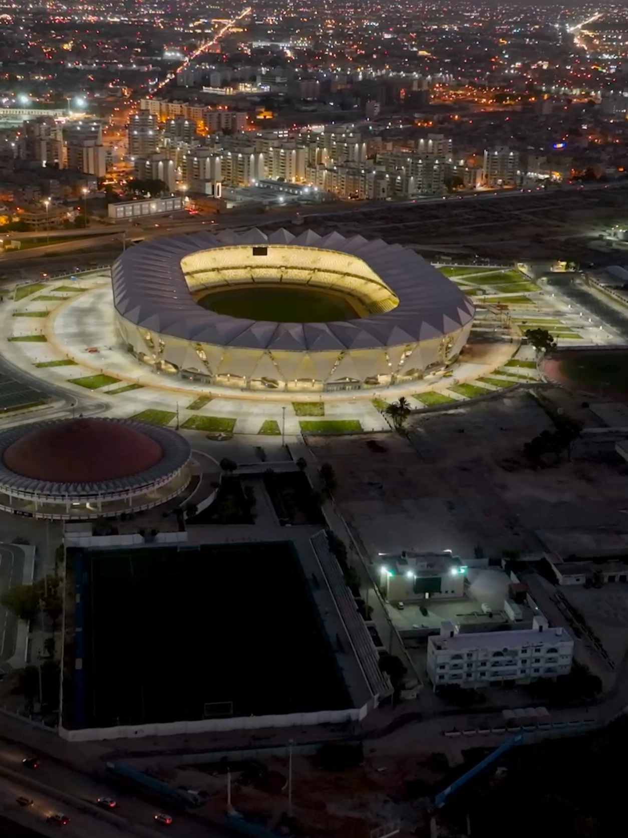 ملعب بنغازي الدولي ، إضافه جميلة  ل مدينة #بنغازي ❤️🌇، #ليبيا  #افريقيا #برقه #libya #DJIMavic3 #dronephotography #travel #fyp #photo #Gopro #neutre 