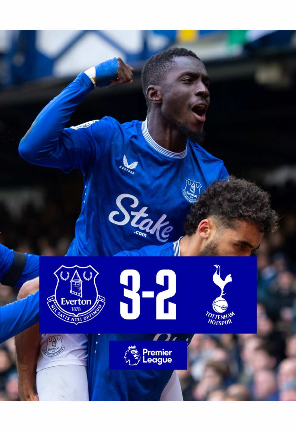 Everton 3-2 Spurs: Premier League highlights 🔵⚪️ #everton #PremierLeague #spurs #tottenham #efc #highlights #goals #football #ndiaye 