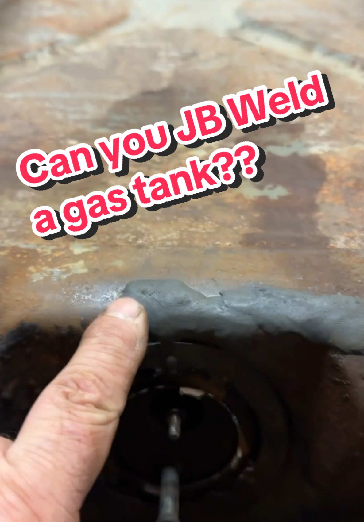 Can you JB Weld a gas tank??? Follow us on YouTube & watch the full video!!! #follow #makeshiftgarage #makeshifthappen #skits #longisland #viralvideo #gofast #crazy #followus #comedia #insane #fy #fyp #crazy #ford #fyp #fypage #fordperformance #gas #gasoline #longisland #ny #nyc #tank #nhra @Devin T @Devin T 
