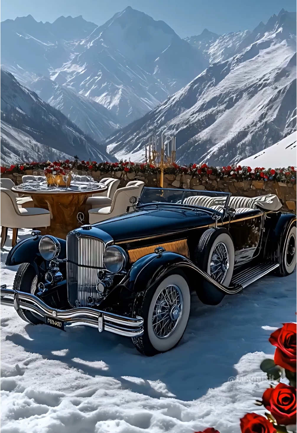 Classic Beauty . . . . #LuxuryLifestyle #Classic #TimelessLuxury #Duesenberg #LuxuryCars #SnowyMountains #wintervibes #LuxuryDesign #DreamRetreat  #VintageLuxury #LuxuryTravel #vintage #vintagecar #classiccars 