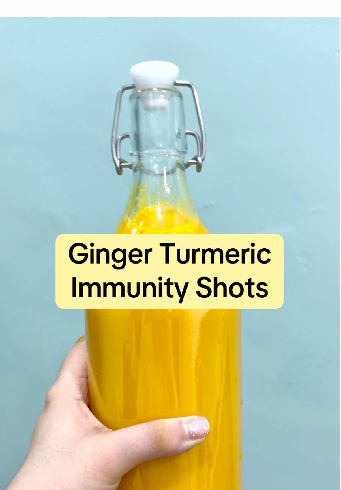 Prepping for my daily ginger-turmeric shot for an immunity boost! 🔥💛 #gingerturmericshots #immunityshot #wellness 