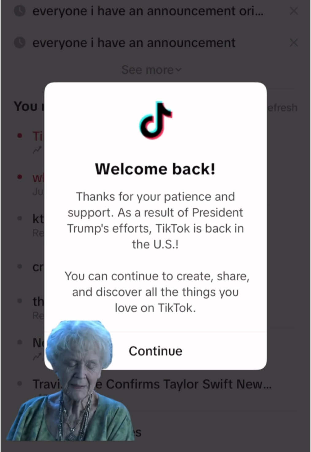 Anybody else? #wereback #tiktok #tiktokban #savetiktok #tiktokisback #blackout #trump #trump2024 #welcomeback 