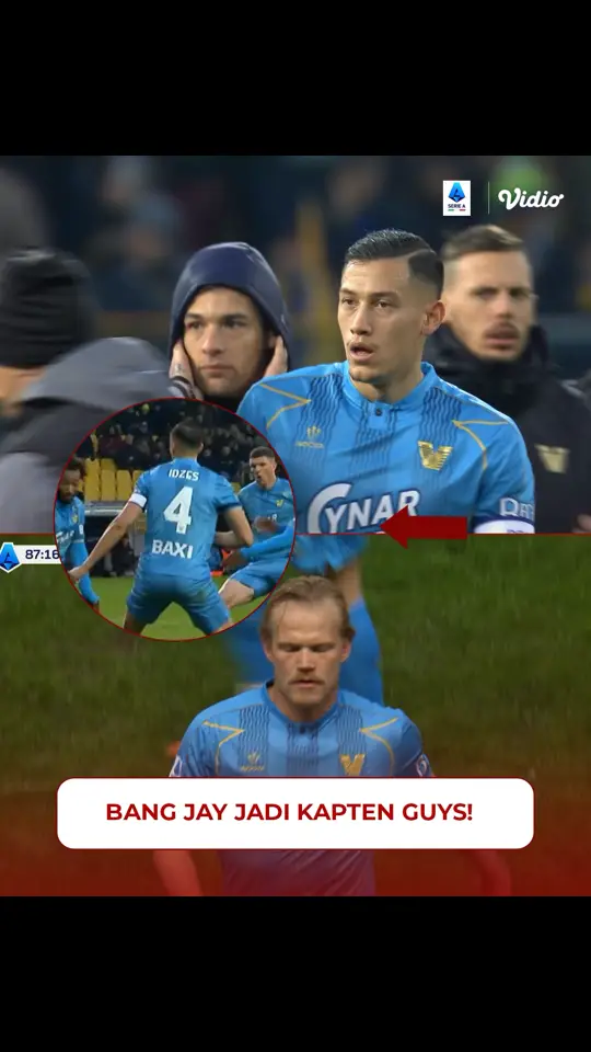 Jay Idzes terpantau menjadi kapten pengganti setelah Joel Pohjanpalo ditarik keluar di babak kedua. Aura kapten Bang Jay emang ga bisa dibohongin 🥰