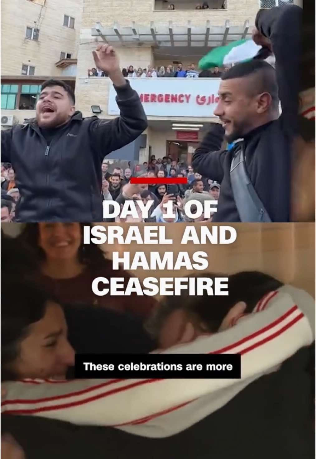 Celebrations erupt in Gaza and Israel as the first day of the ceasefire takes hold. Three hostages are reunited with their families, and hope for peace begins to emerge after 15 months of devastation.