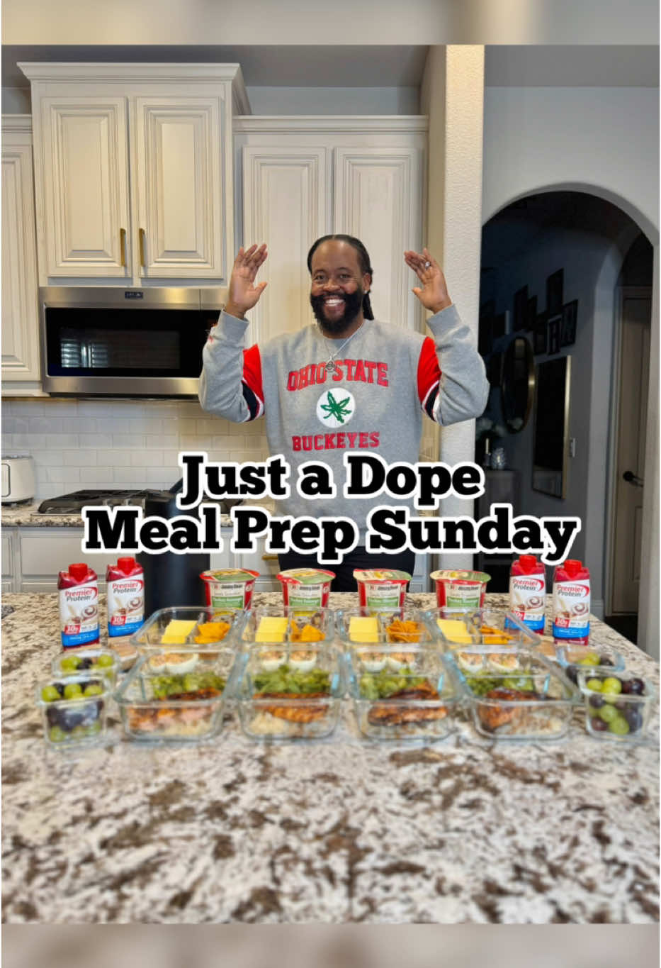 Ayyyyye Happy Meal Prep Sunday Y’all! Are y’all prepped and ready for the week?!? 👀 Y'all see I'm back in my Buckeyes gear and that's because tomorrow is the National Championship game... GO BUCKS! OHHH- It's also my birthday week (My actual birthday is on 1/23) and I’ve been craving some salmon so that’s what I’m having. I made it for both of my main meals this week, made two different ways! Here’s a breakdown below of everything else that I’ll be eating this week👇🏾 ♦️ Teriyaki glazed salmon on a bed of jasmine rice and a side of broccoli ♦️ Adult Lunchable with salmon salad deviled eggs, Gouda cheese, and some Cheez Its ♦️ Grapes ♦️ Baselinebars protein bars  ♦️ LightAndFit Greek Yogurt ♦️ PremierProtein shakes ♦️ JimmyDean Turkey Sausage Scrambles ♦️ and as always my WATER to stay hydrated! Hopefully these ideas are helpful to you on your journey. If so, please do me a favor and hit that 🖤, drop a comment 📝, save for later 📌, and share with a friend. As always I’m rooting for you all 💪🏾 #mealprep #mealprepsunday #mealpreptips #mealprephack #easymealideas #adultlunchable #highprotein #salmon #proteinshakes #snacks #weightlossjourney #weightlossinspiration #wls #vsg #bariatric #vsgmeals #vsgsnacks #vsgcommunity #healthyeating #ohiostate #ohiostatebuckeyes