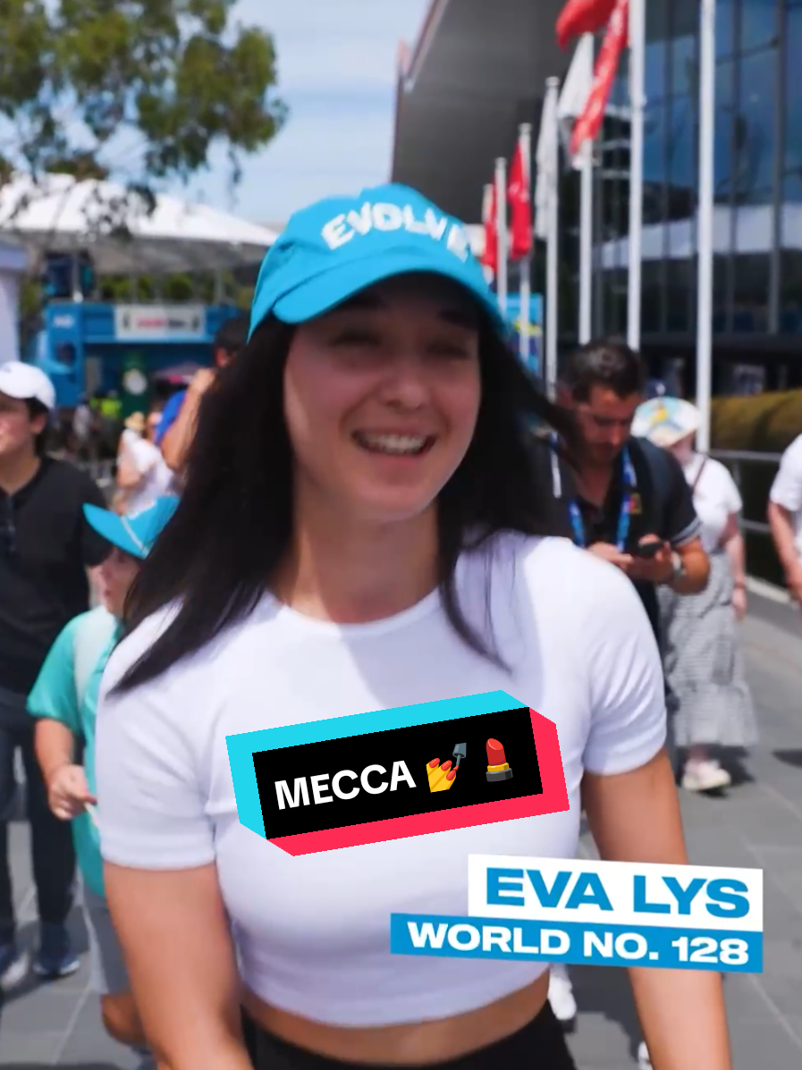 Eva Lys can't get enough of Melbourne or the Mecca store at TOPCOURT!💄💅 #AO2025 
