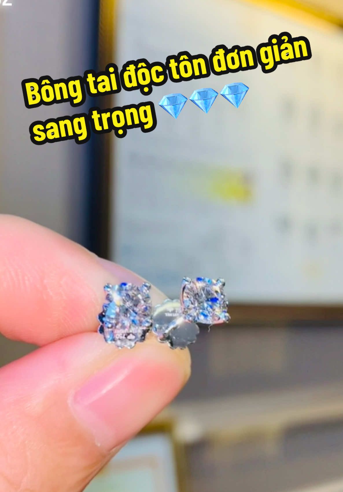 Bông tai độc tôn đơn giản sang trọng 💎💎💎#tamluxury #diamond #jewelry #gia #xuhuong #bongtai 