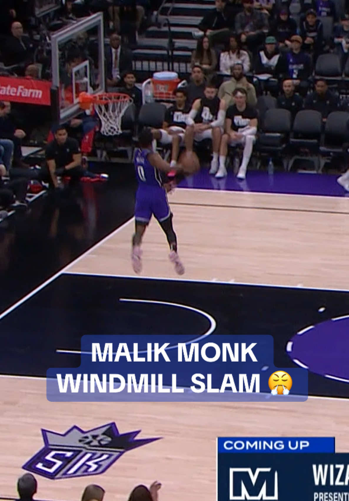 Malik Monk looked like he wasn’t even trying 😂 #NBA #basketball #NBAHighlights #MalikMonk #dunk 