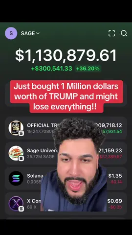 Just bought 1 Million dollars worth of TRUMP #trump #crypto #investing #finance #wealth 