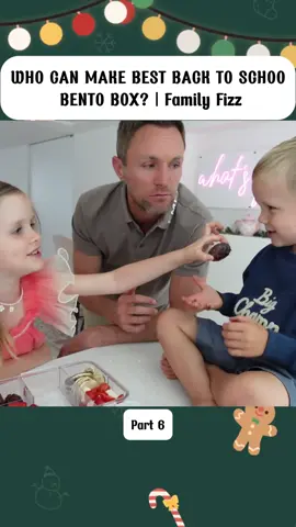 Part 6 WHO CAN MAKE BEST BACK TO SCHOOL BENTO BOX? | Family Fizz#FizzFam #FamilyFizz #sisters #babydraco #Karma #Sienna #fyp #Koa