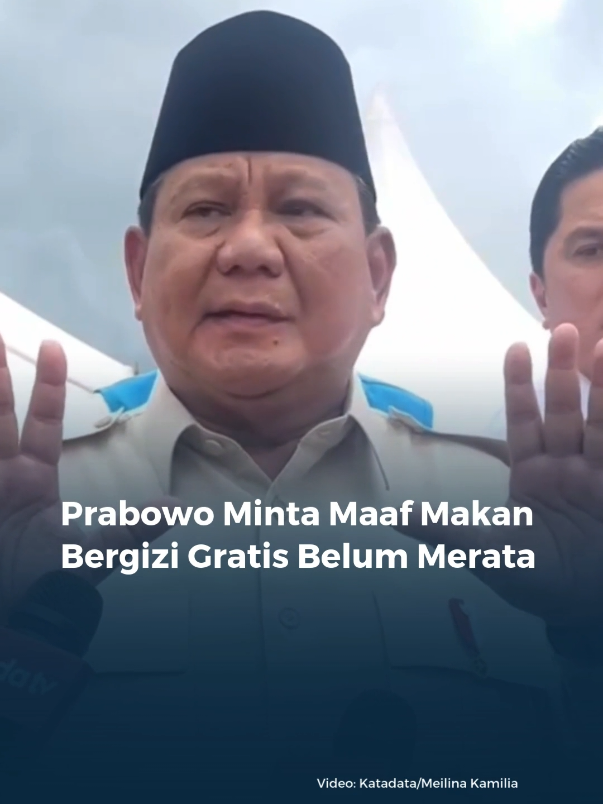 Presiden Prabowo Subianto (@prabowo) meminta maaf terkait pelaksanaan program makan bergizi gratis (MBG) bagi anak-anak Indonesia yang belum sepenuhnya merata. Prabowo mengakui bahwa distribusi makanan bergizi ke seluruh pelosok Indonesia membutuhkan waktu dan proses administratif yang tidak mudah. 