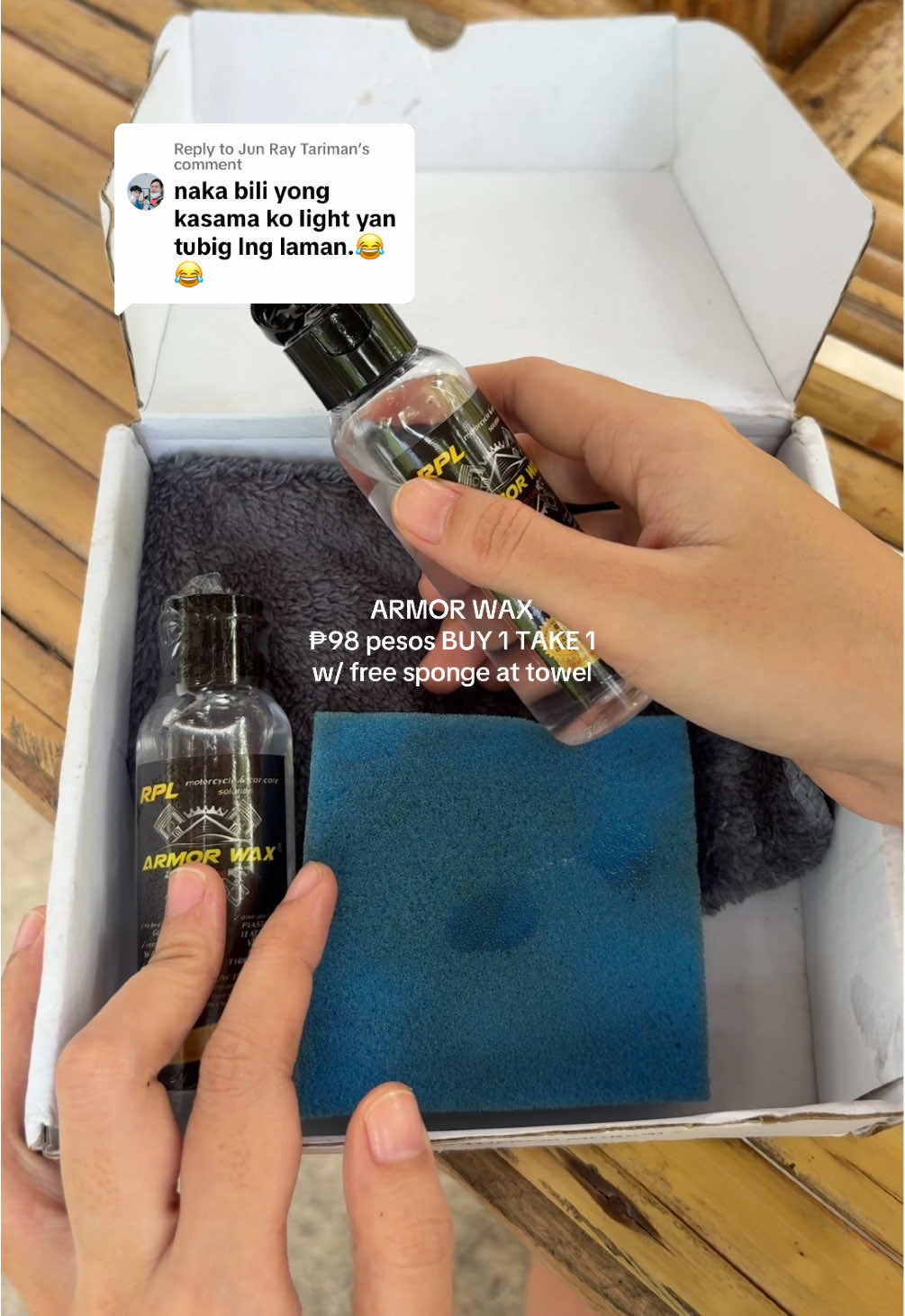 Replying to @Jun Ray Tariman Sino ba nagsabi na tubig laman ng Armor wax natu??!  #fypp 