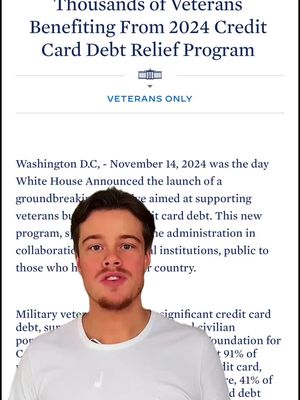 To thank you for your service they released a program to help veterans with debt!