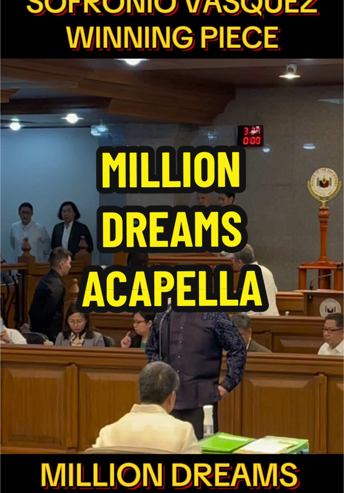 Solid talaga kahit acapella! Maraming salamat, Sofronio Vasquez! 🫡 #SenateInsider #TheVoice #SofronioVasquez #Senado #Senate #Session #MillionDreams #Acapella #PinoyPride  