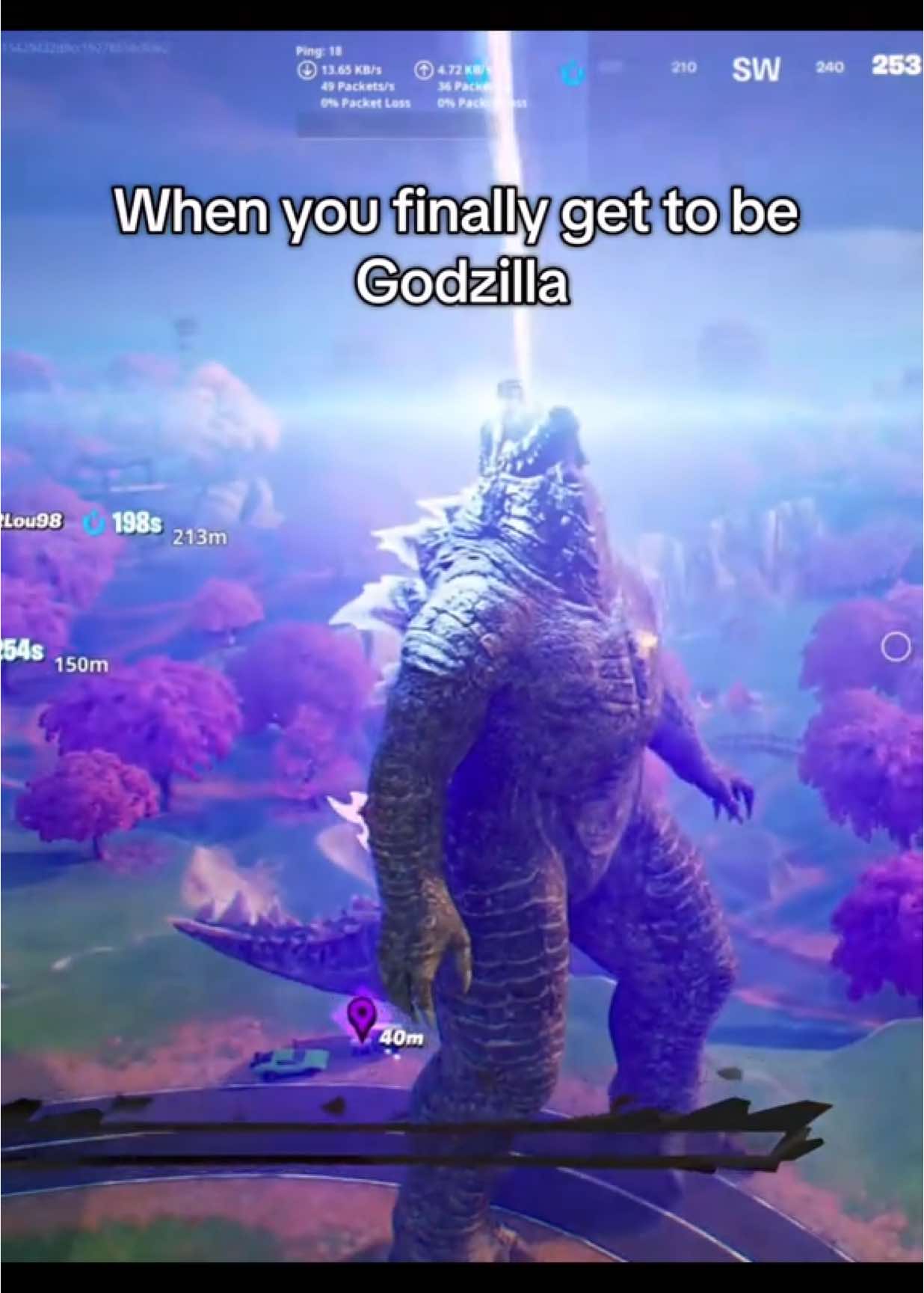 After so many MANY games I finally got to be Godzilla in Fortnite #fortnite #godzilla #zerobuild #likeaprayer #GamerGirl #fyp 