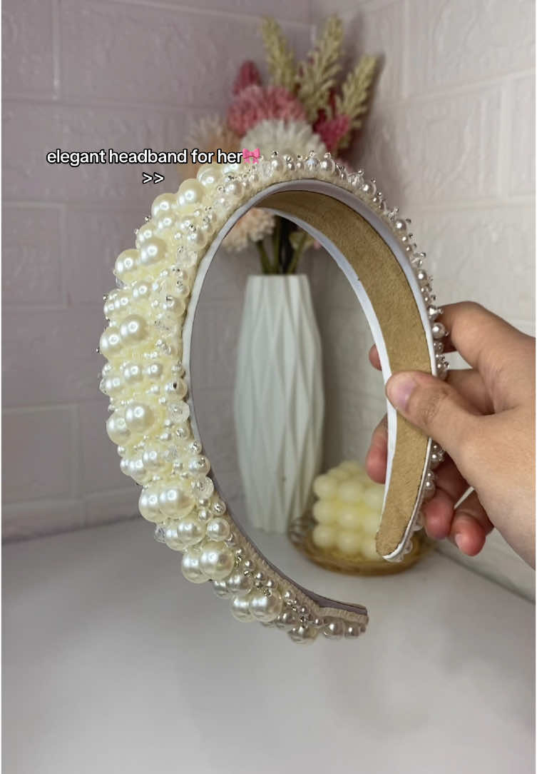elegant design headband for her😍 #hairaccessories #headband #hairband #elegant #pearl 